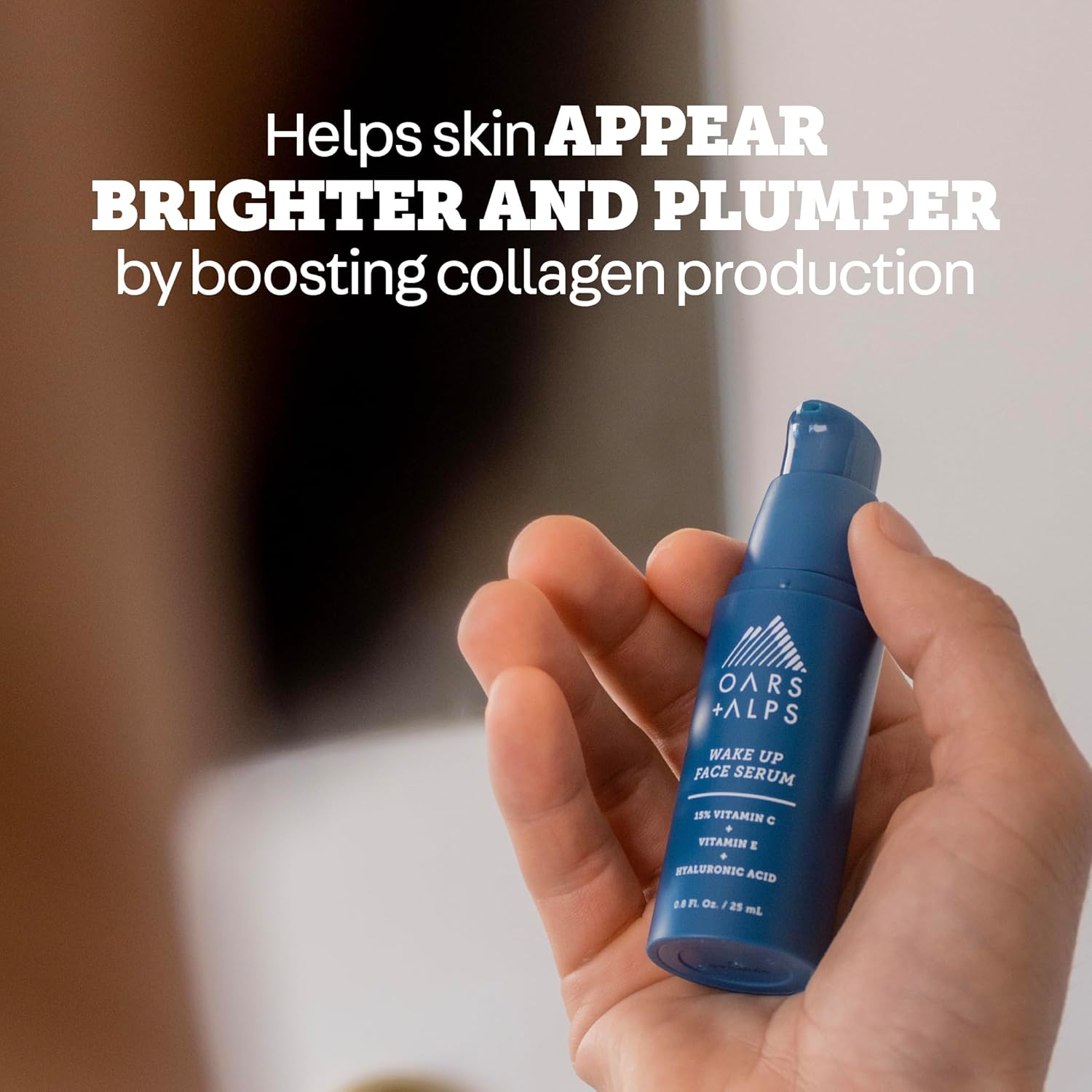 Oars + Alps Vitamin C Serum for Face, Anti Aging Face Serum with Vitamin C, Hyaluronic Acid, and Vitamin E, All Skin Types, Targets Wrinkle, Dark Spots, Lines, Uneven Tone, TSA Friendly, 0.8 Fl Oz