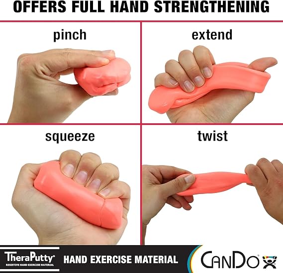 CanDo Theraputty Plus Hand Exercise Putty for Rehabilitation, Exercises, Hand Thearpy, Occupational Therapy, Hand Strengthening, Improve Motor Skills, Stress Relief 1-Pound Soft