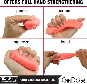 CanDo Theraputty Plus Hand Exercise Putty for Rehabilitation, Exercises, Hand Thearpy, Occupational Therapy, Hand Strengthening, Improve Motor Skills, Stress Relief 1-Pound Soft