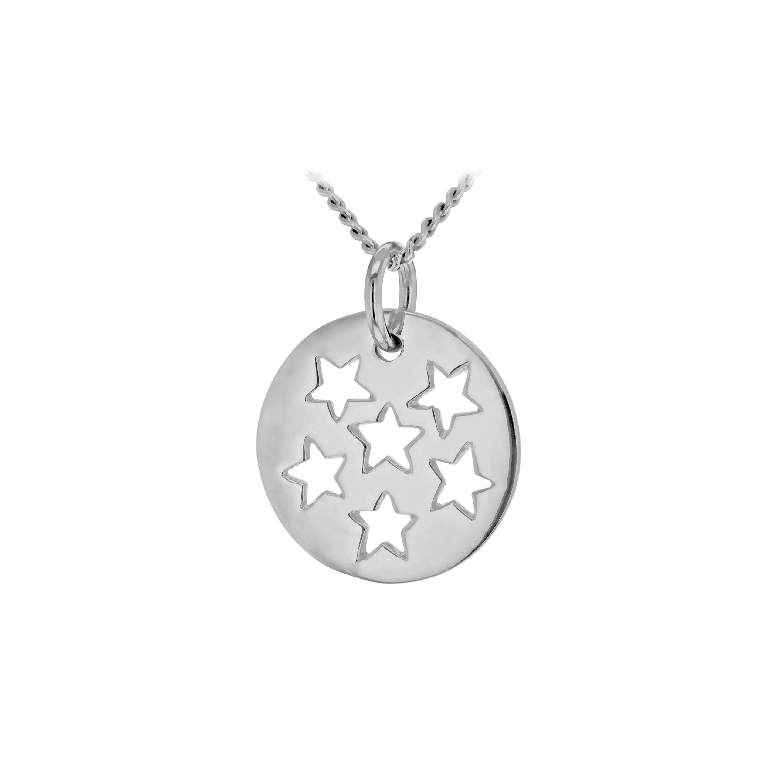 Collana Tuscany Silver In Argento 925 | Ciondolo Disco Martellato 17 Mm | Catena A Barbazzale 46 Cm | Donna