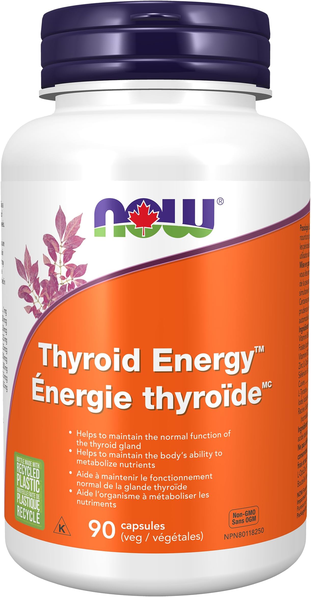 NOW Foods Supplements, Thyroid Energy™, Iodine and Tyrosine plus Selenium, Zinc and Copper, 90 Veg Capsules