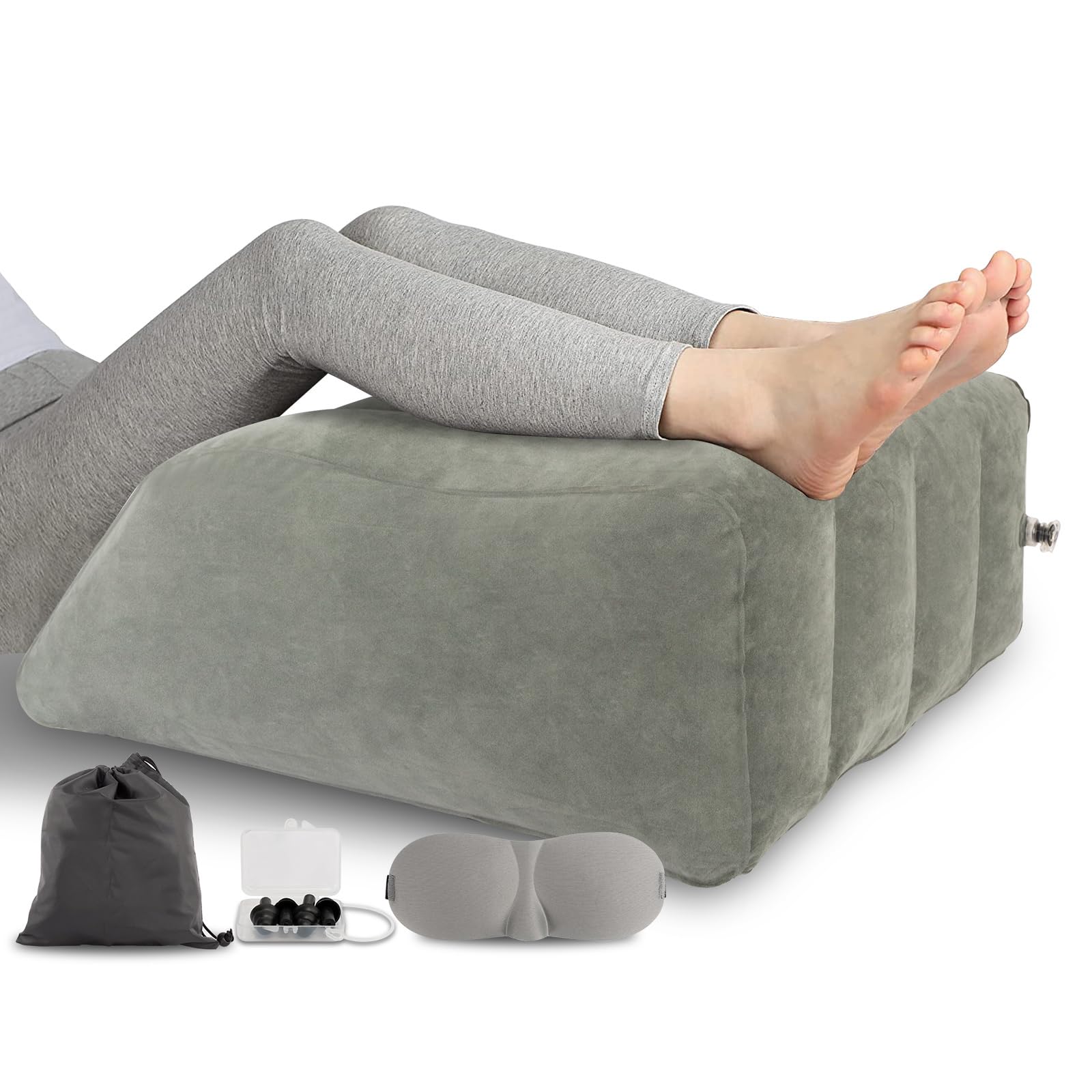 Kawaology Gray Leg Elevation Pillow Wedge Pillow For Sleeping Comfortable Leg Cushions Improve Blood Circulation Suitable For Muscle Relaxation And Relief From Swelling During Pregnancy