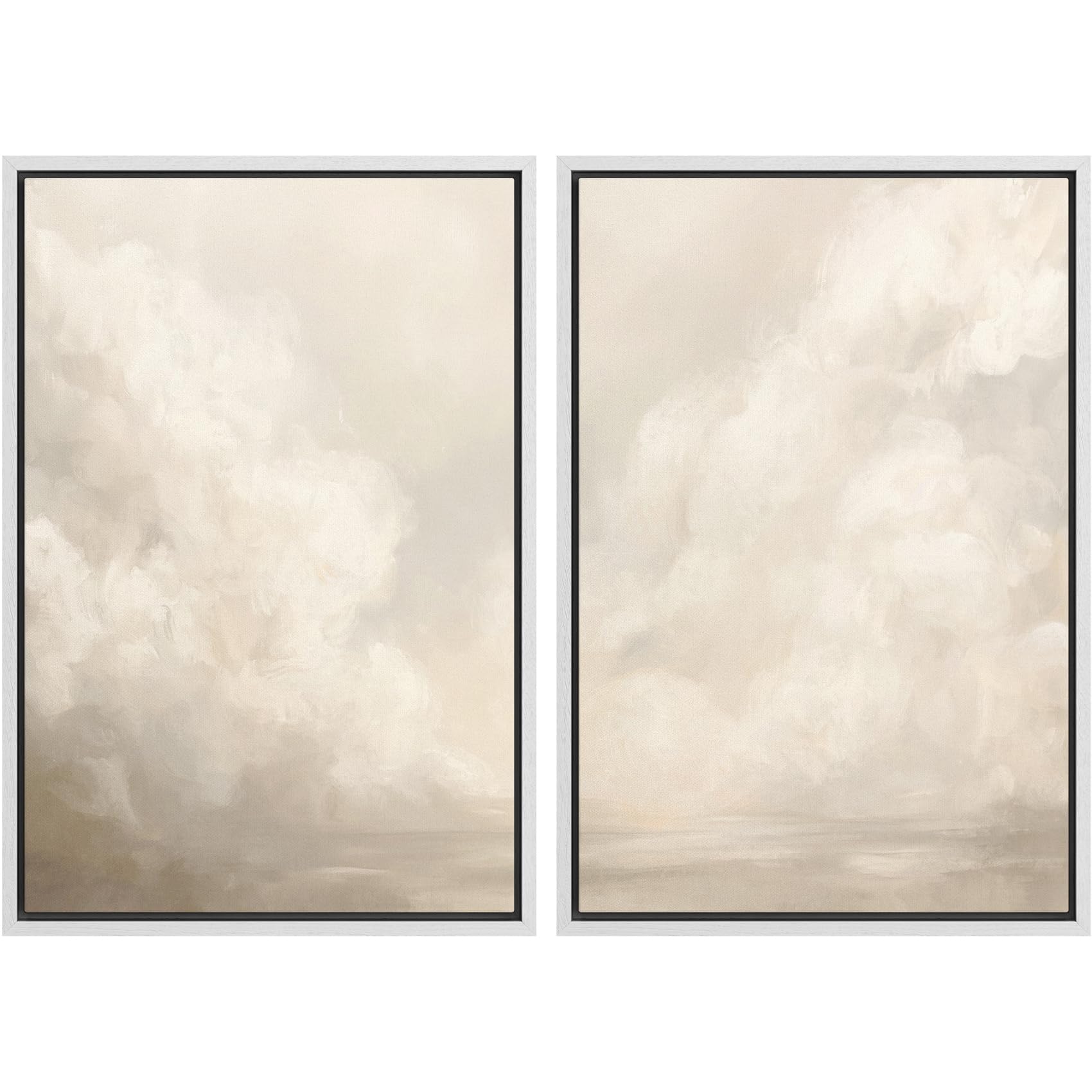 MUDECOR Framed Canvas Print Wall Art Monochromatic Gradient Abstract Minimalist Gray Illustrations Modern Art Decorative Bohemian Colorful Chic for Living Room, Bedroom, Office - 16"x24"x2 Black — view 46