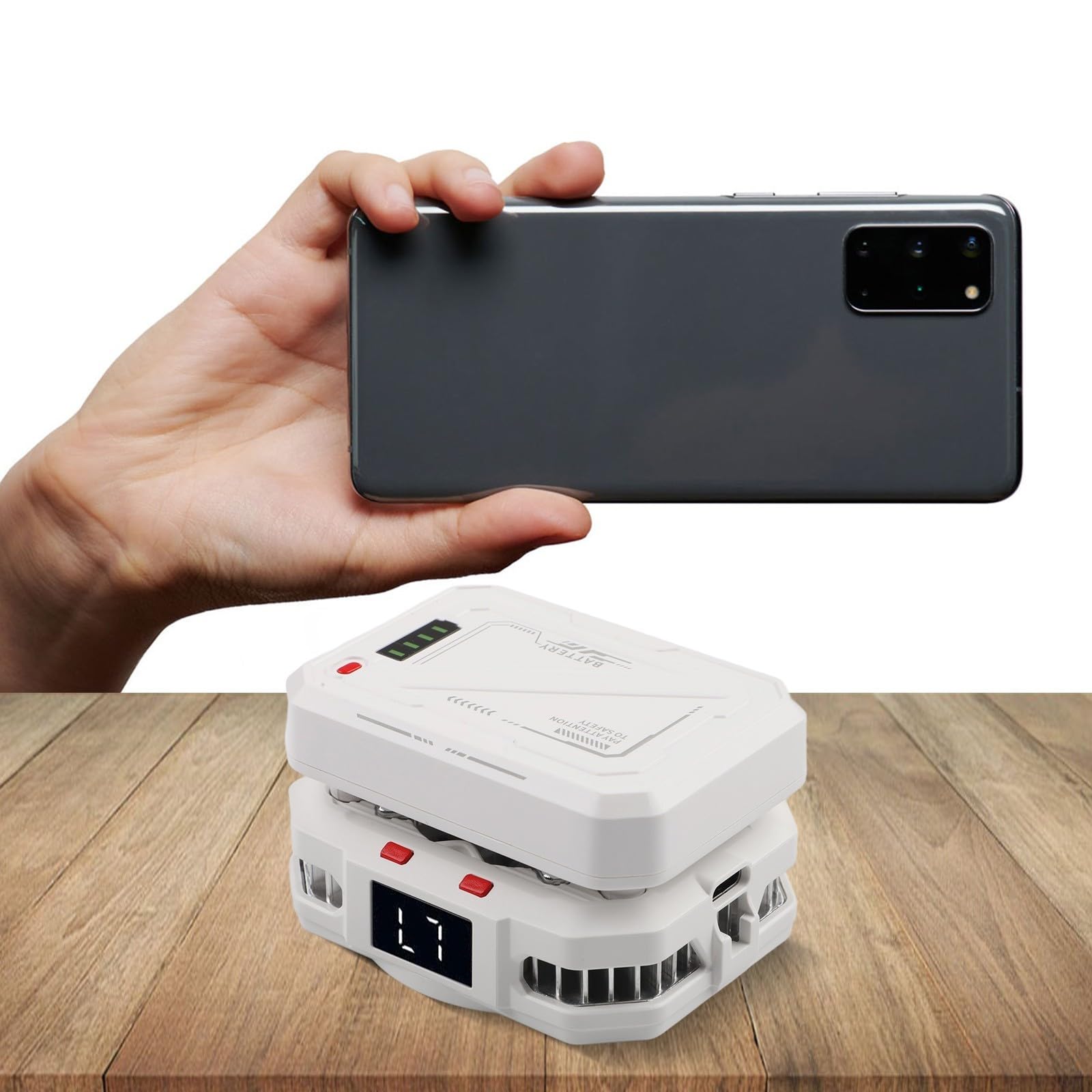SPORTARC TH10 - Dispositivo di raffreddamento per telefono, con batteria ricaricabile, display di potenza di raffreddamento rapido, semiconduttore magnetico wireless, congelamento del ghiaccio, 15 W
