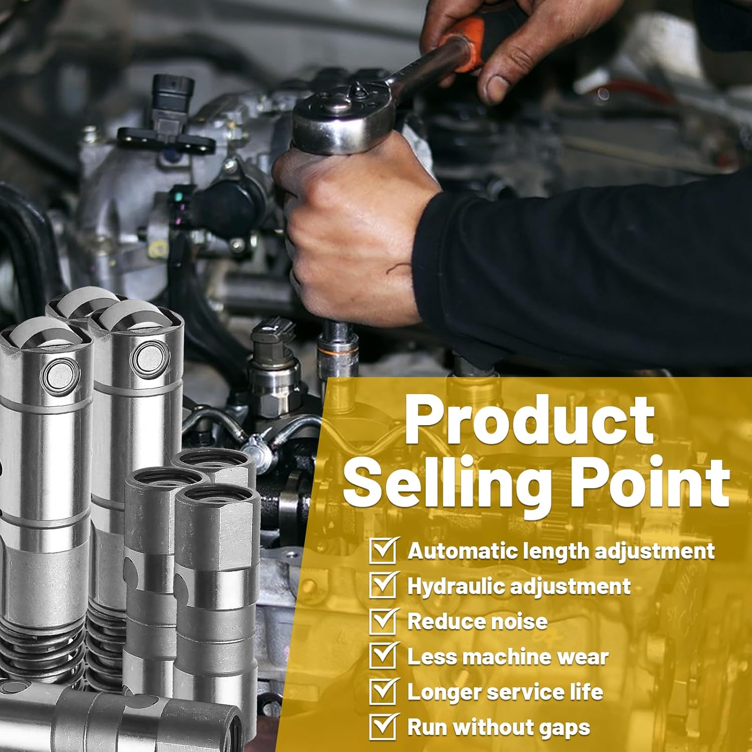 16Pcs Active Fuel Management Valve Hydraulic Lifters Roller Lifters Compatible with Chevy GMC Cadillac Buick Pontiac LS1 LS2 LS7 LS3 LQ4 4.3L 5.3L 6.0L 6.2L Replaces 12569256 12645725 12680871