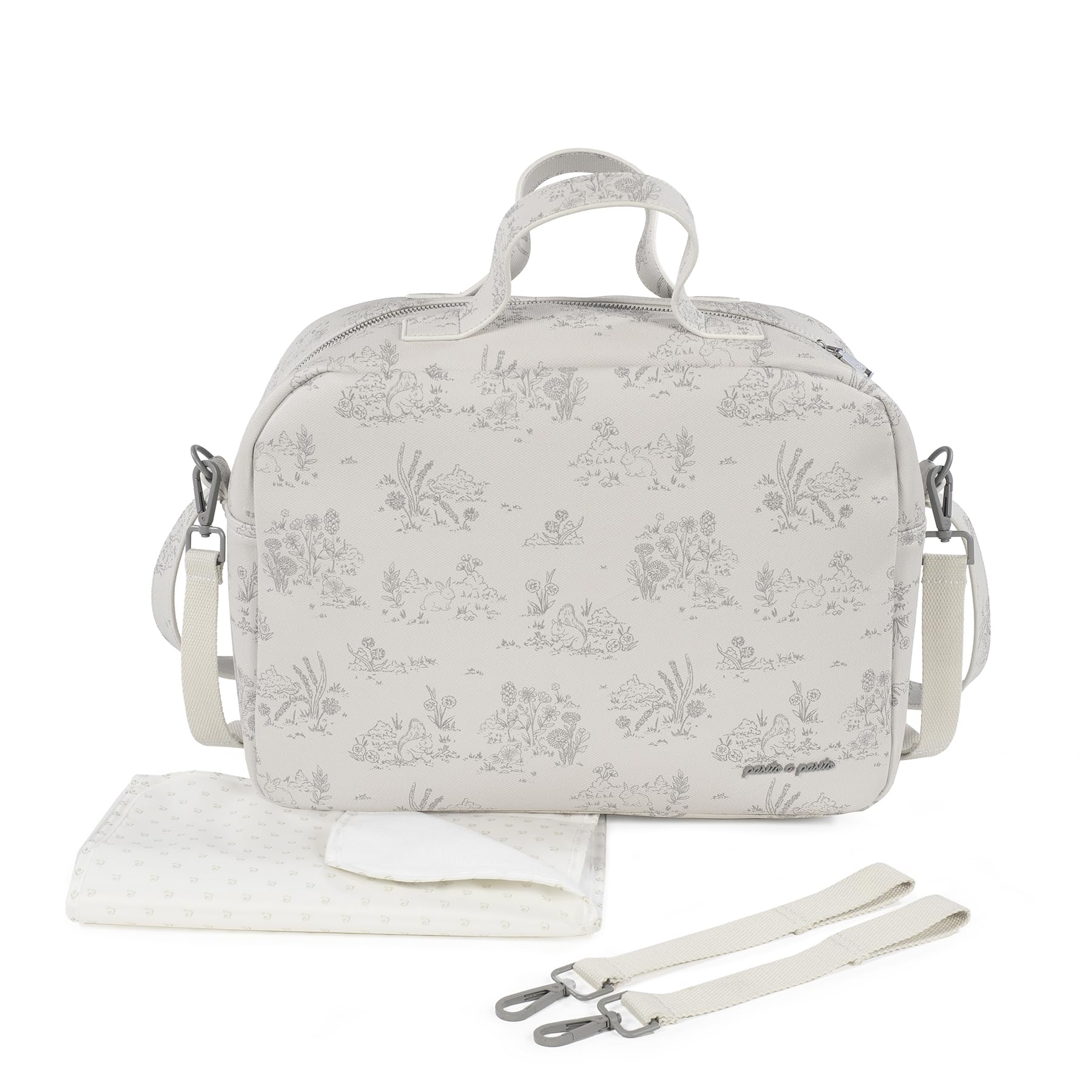 Bolsa canastilla Pasito a Pasito Toile de Jouy - Cream