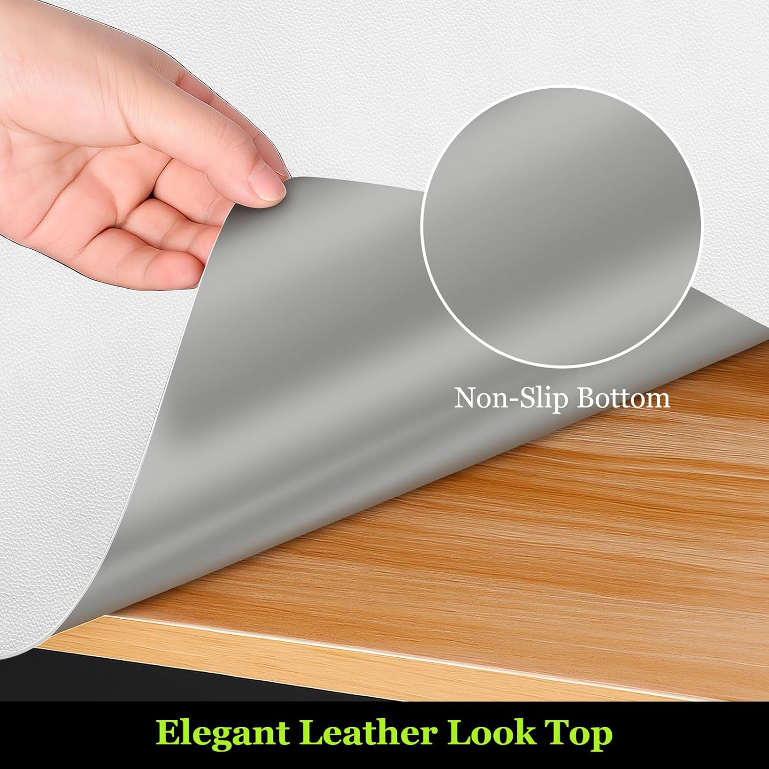 Warmstar Leather Table Cover 40 x72 Inch, 1.8MM Thick PVC Table Protector Waterproof, Desk Cover Protector Non-Slip Table Pad for Kitchen, Dresser, Gaming Desk,Dining Room Table，White