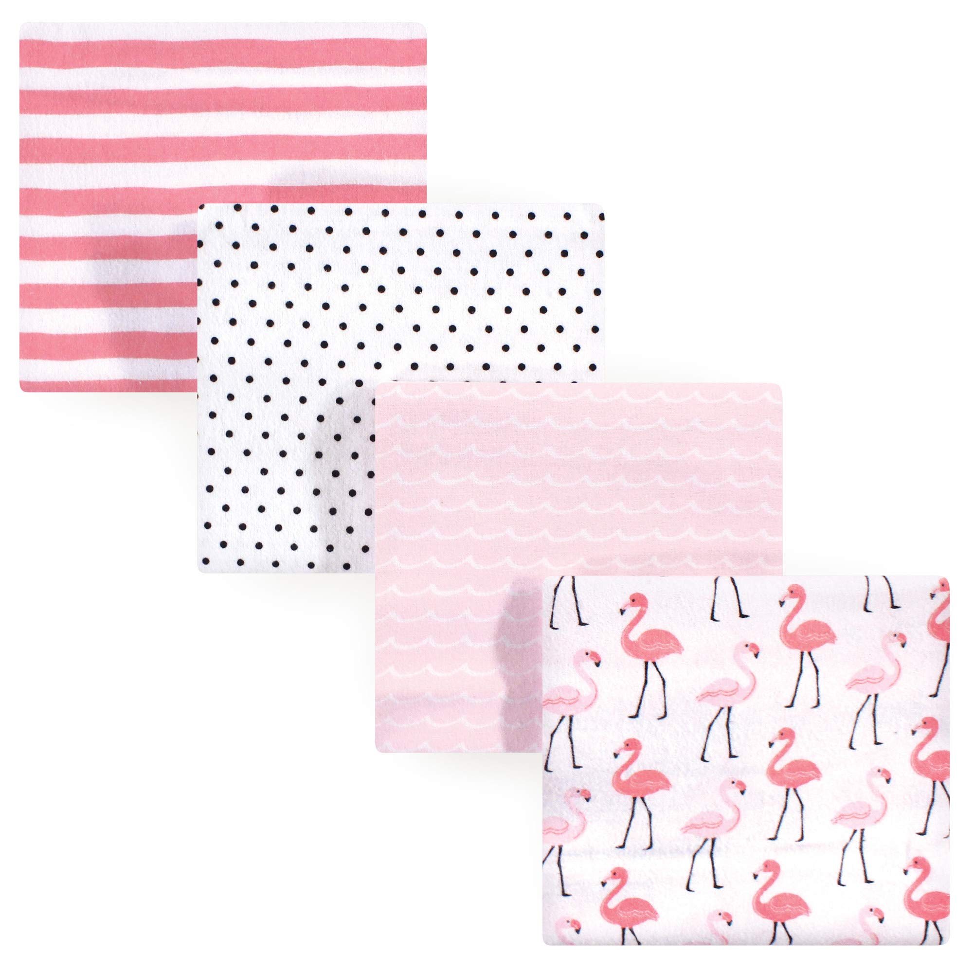 Hudson Baby Unisex Baby Cotton Flannel Receiving Blankets, Flamingos, One Size