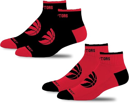For Bare Feet NBA TORONTO RAPTORS Front and Center 2 Pack Team Colors YOUTH