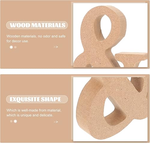 Miniatura 6 de Ciieeo Letrero de madera en blanco, 4 piezas, letrero de amor de madera sin terminar, letrero de madera sin terminar, símbolo de madera