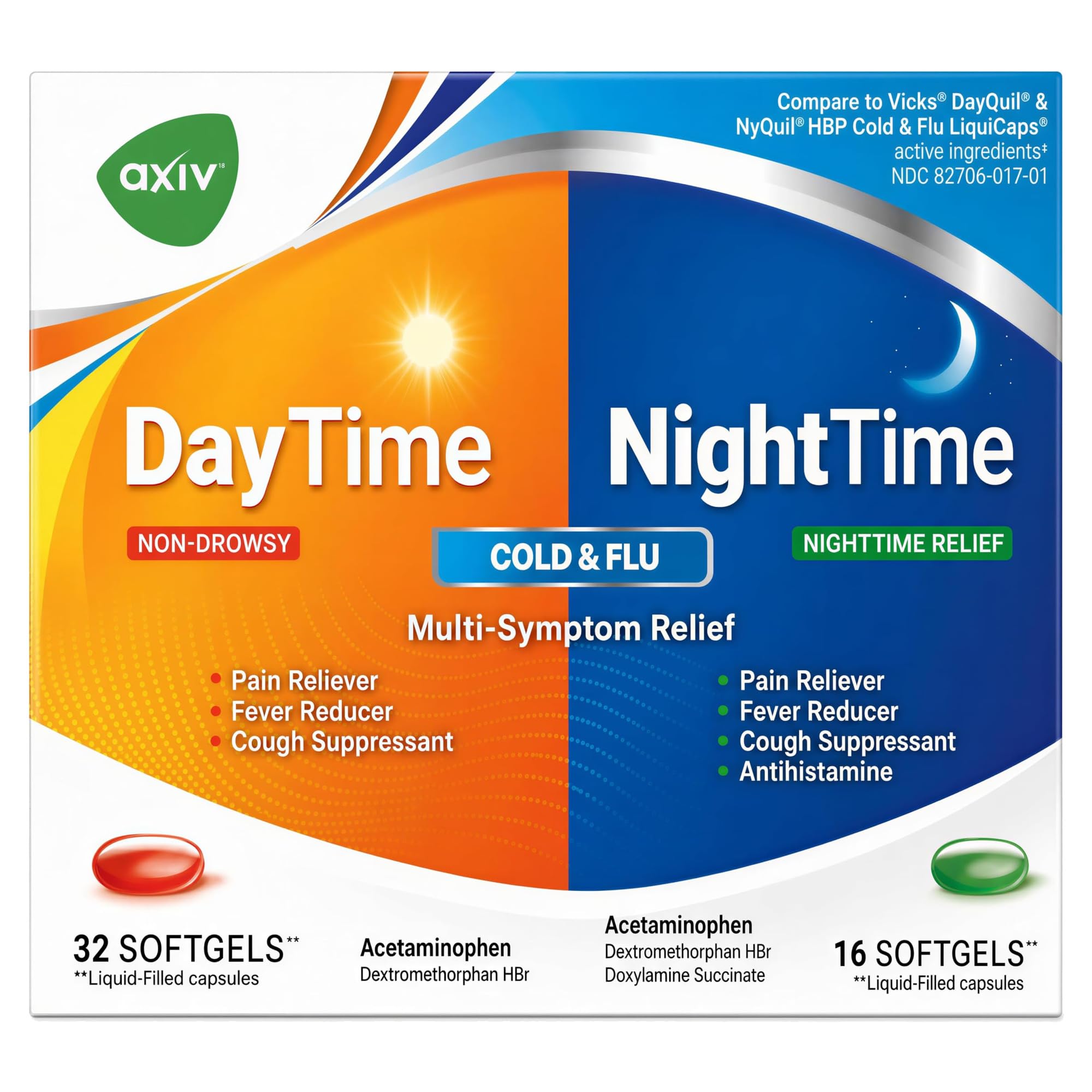 AXIV Day & Night Cold & Flu Medicine Combo Pack