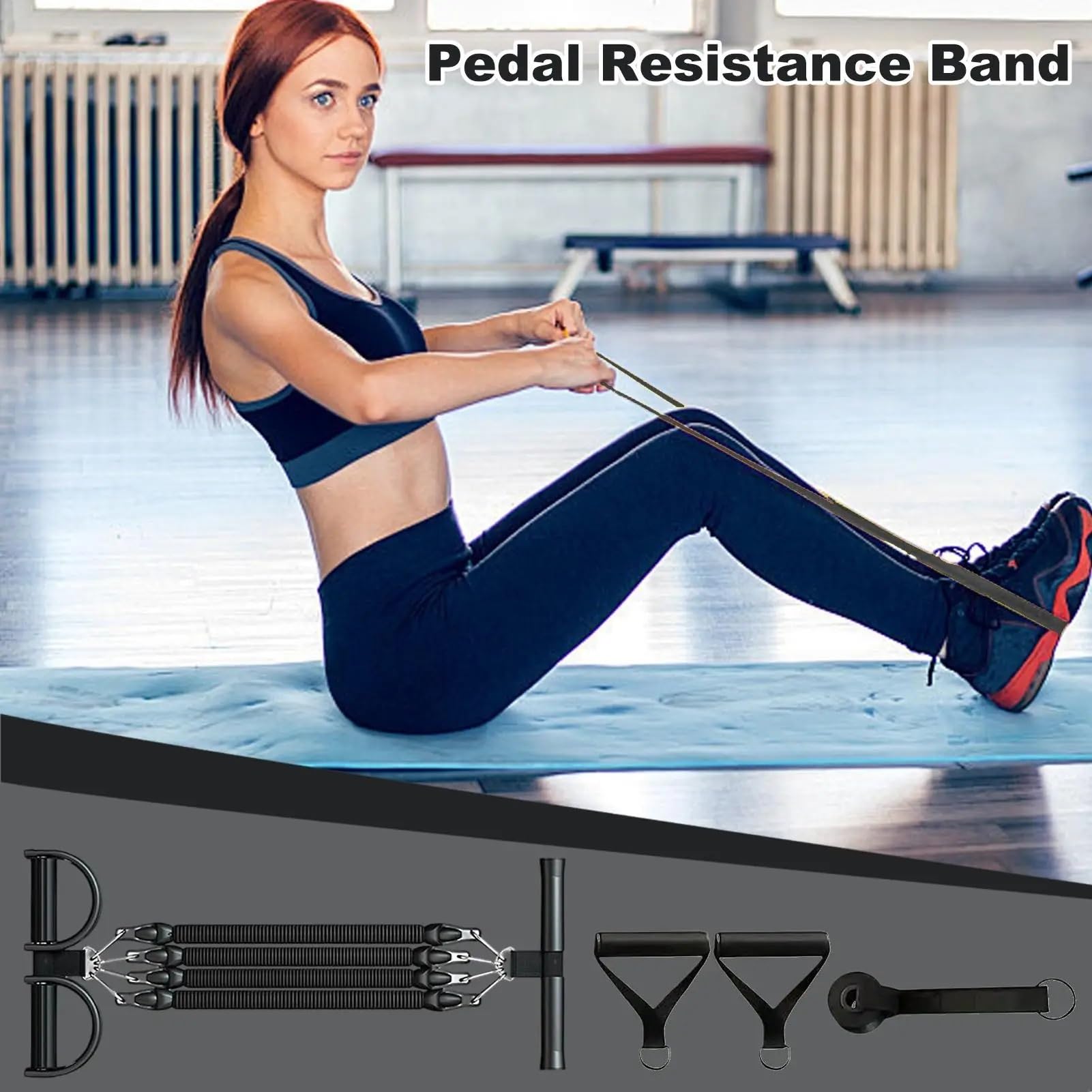 fasce di resistenza con maniglie Fascia Di Resistenza Del Pedale Con Maniglia Multifunzione