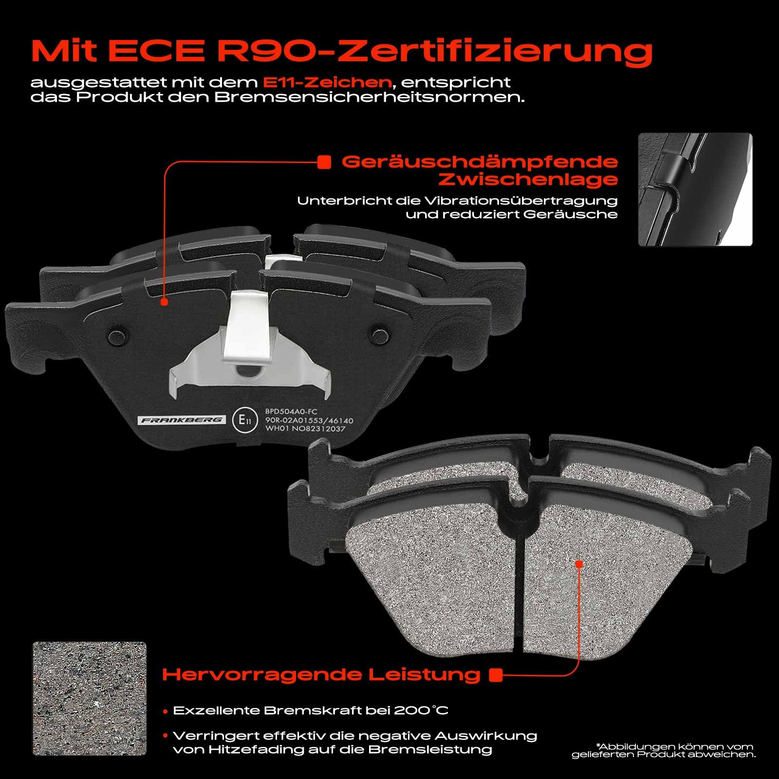 Kit Frein Avant Pour BMW Série 5 F10/F11/F18 : 2 Disques + 4 Plaquettes (518-523d/i, 2009-2017)