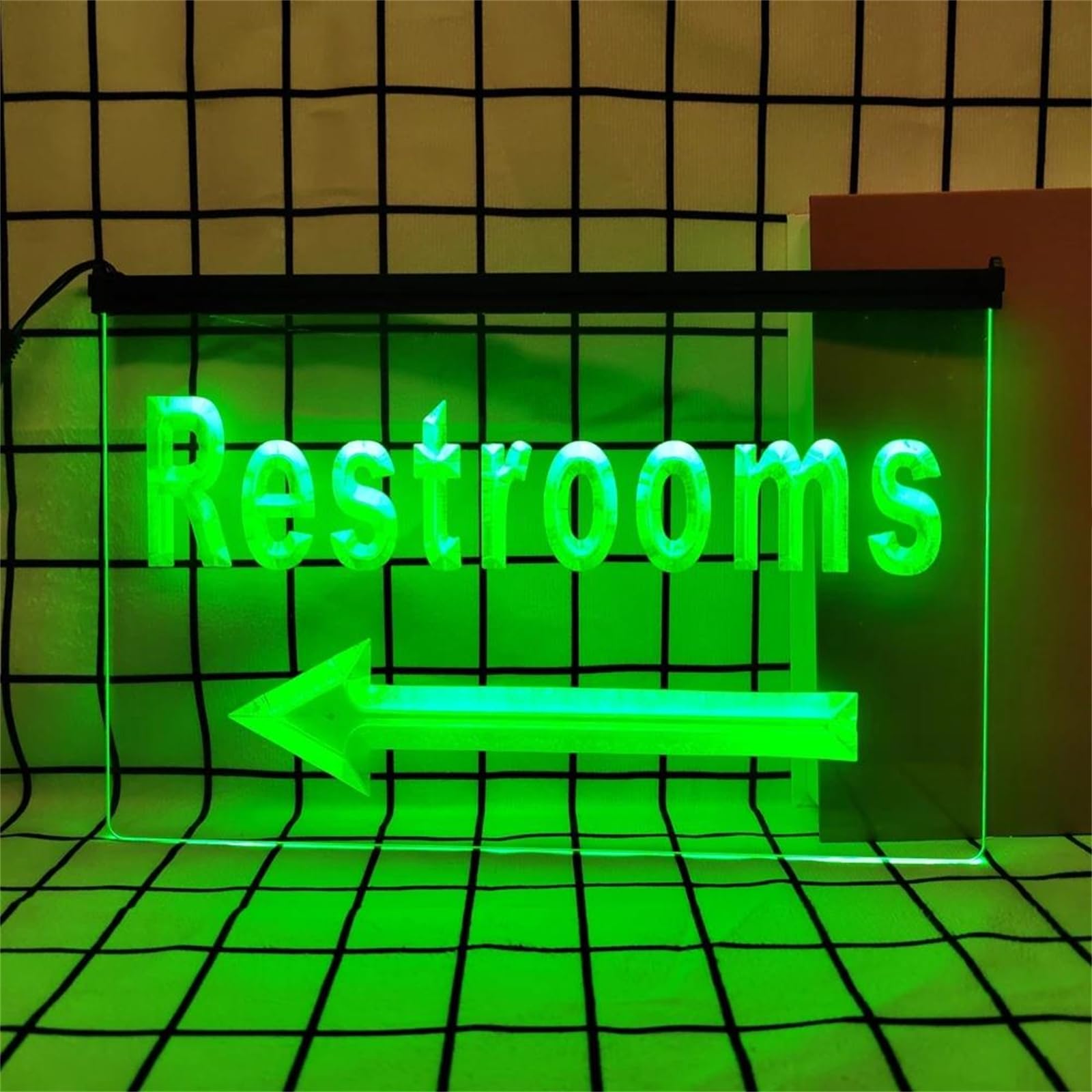 REWIS Letreros de neón LED Que Van a la Izquierda para baños, Luces de neón Coloridas Que fluyen con atenuación Bluetooth alimentadas por USB, para baños de Bar, decoración Luminosa Colgante,40x30cm