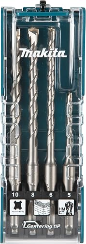 E-13596 Spiral Drill Bit Set for Stone 4 Pieces 5 mm, 6 mm, 8 mm, 10 mm SDS-Plus 1 Set