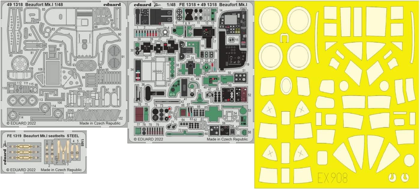 Amazon エデュアルド 1/48 ビッグエド ブリストル ボーフォート Mk.1 パーツセット (ICM用) プラモデル用パーツ