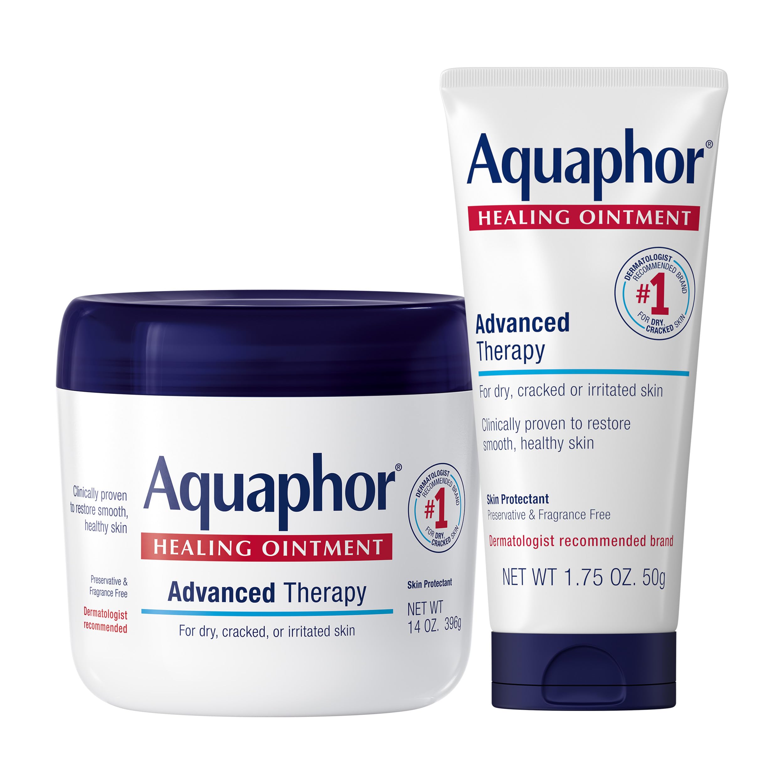 Aquaphor Healing Ointment - Moisturizing Skin Protectant For Dry Cracked Hands, Heels and Elbows - 14 oz. jar + 1.75 oz. tube, 15.75 Ounce-picture-11