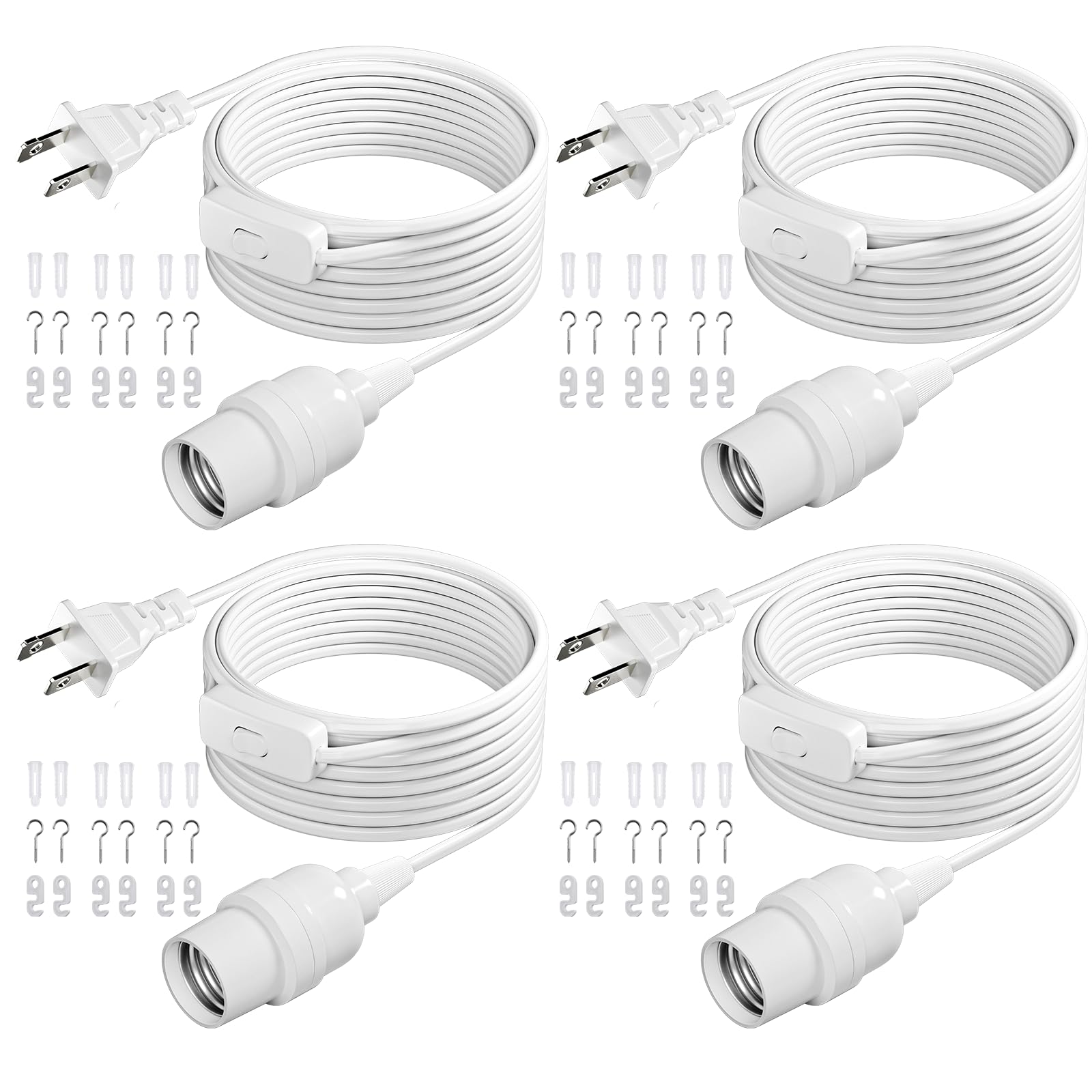 DiCUNO Pendant Light Cord - 13ft White -19