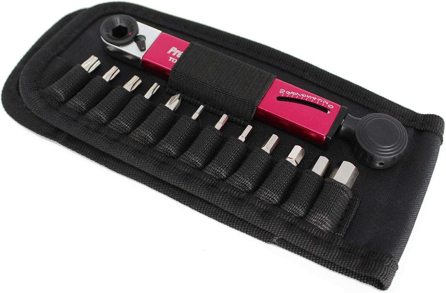 Prestacycle TorqRatchet PRO Wallet Kit – 2–10Nm Torque Wrench & Reversible Ratchet Multi-Tool – Bike Tool Set with 12 Bits – Slim Carry Wallet with Card Pocket – 60Nm Rated