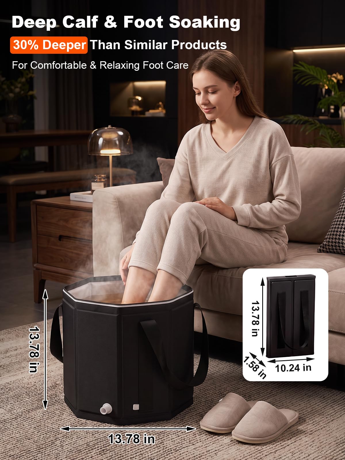 Bassin de bain de pieds portable pliable pour le camping et le lavage en plein air