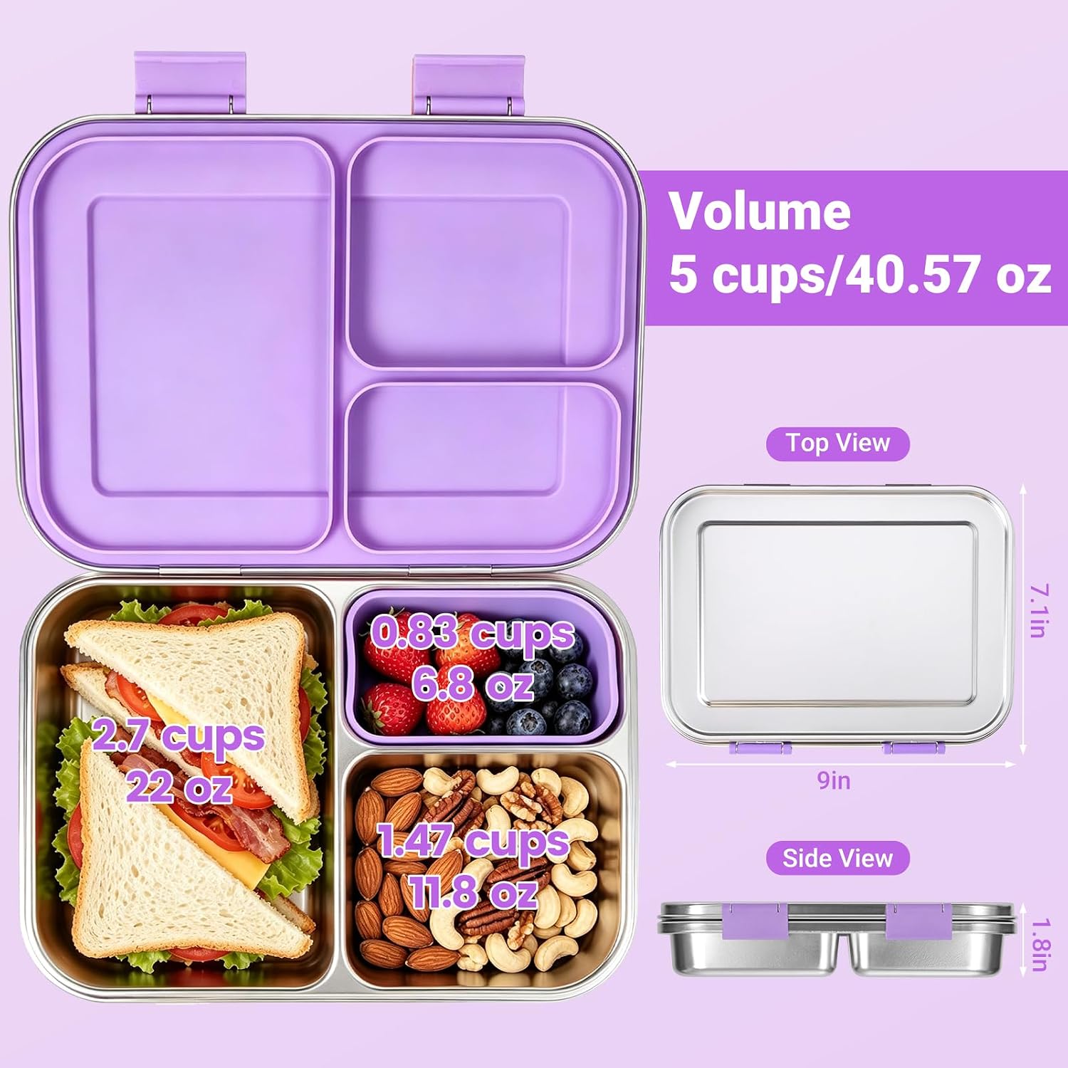 Stainless Steel Bento Box Leak Proof