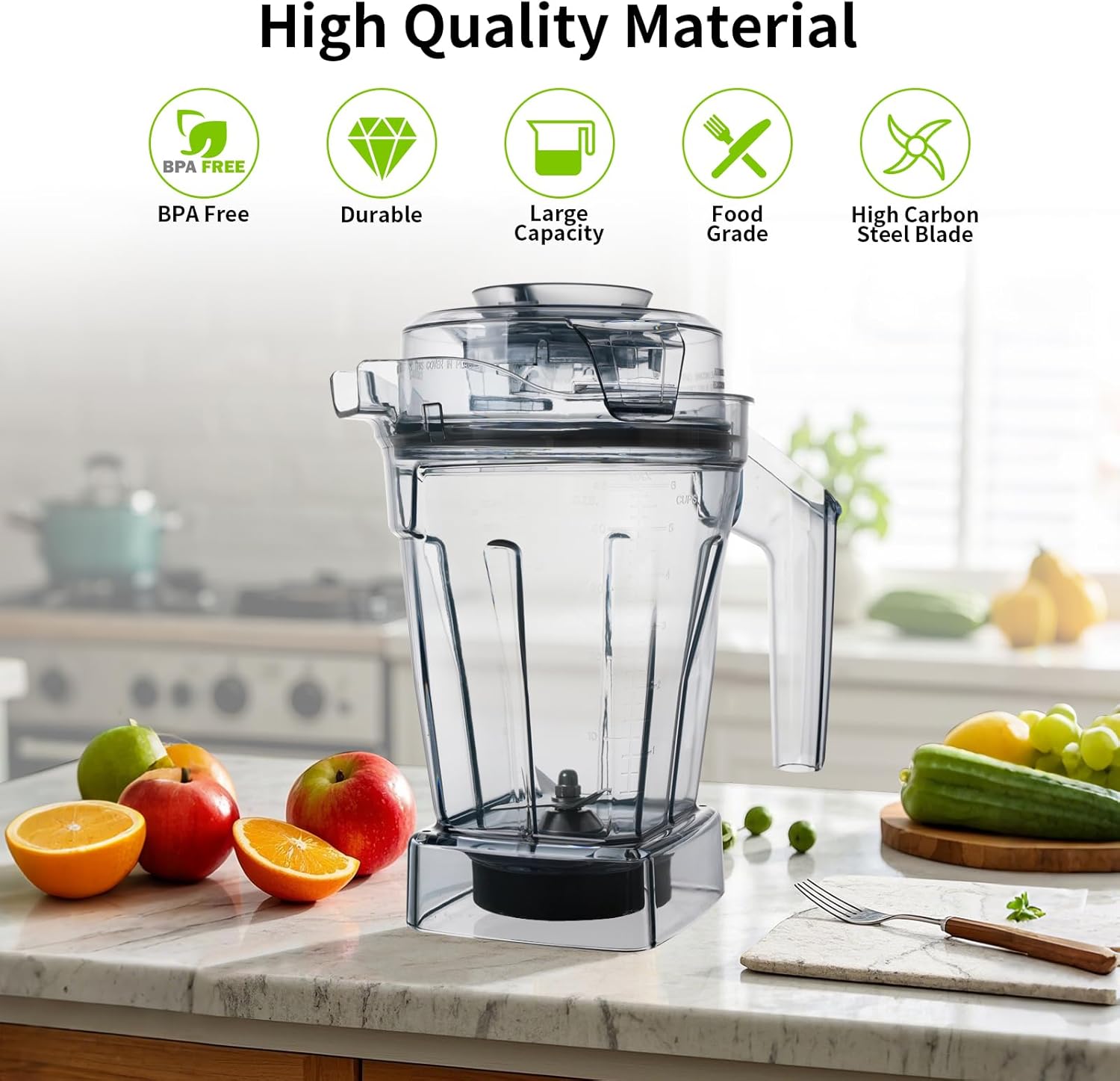 48oz Pitcher Replacement for Vitamix Blenders -Ascent Containers Compatible with A2300 A2500 A3300 A3500 X2 X3 X4 X5 Models,Container Jar Cup