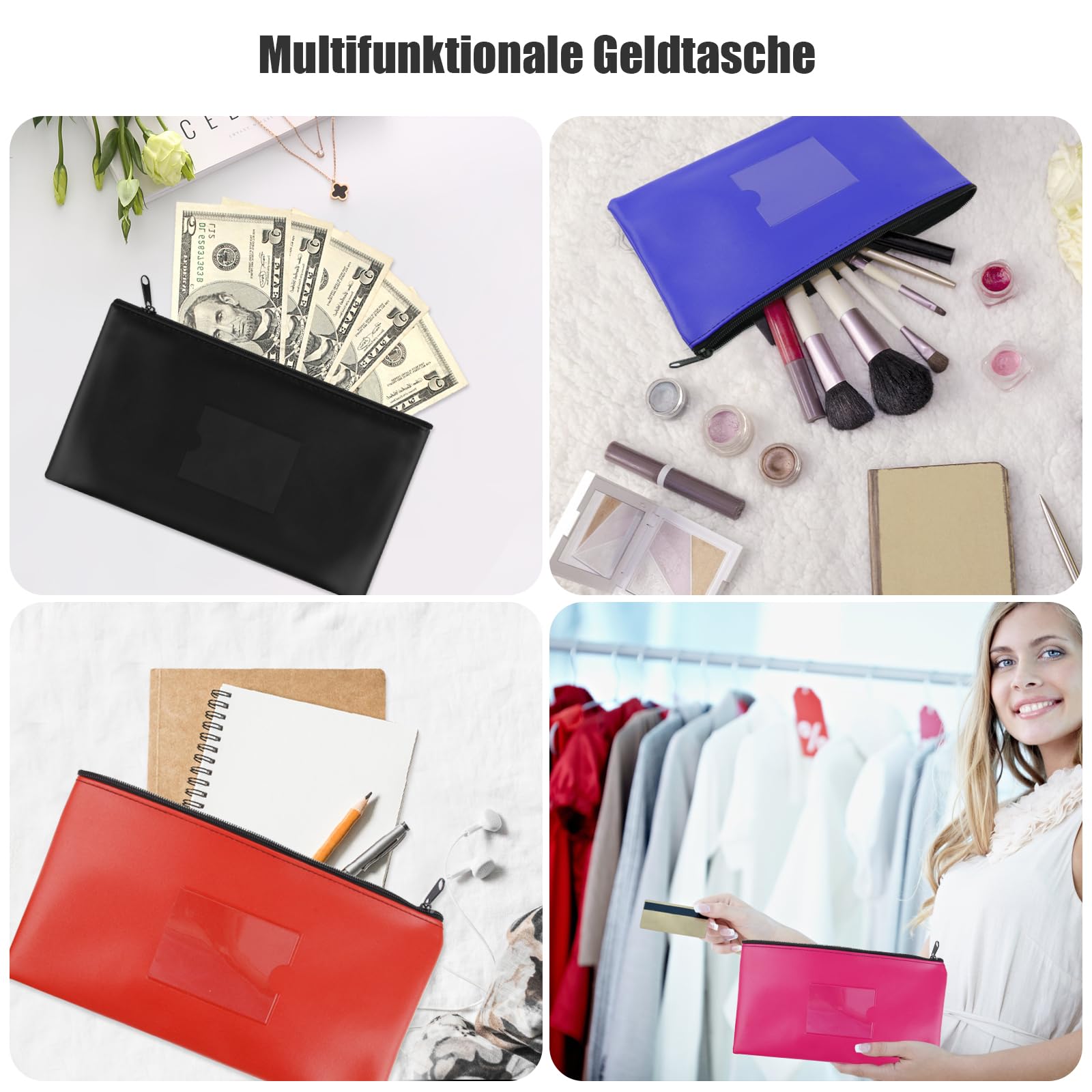 Set 3 Borselli Porta Soldi - Multifunzione Con Zip