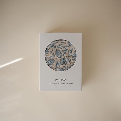 Miniatura 15 de mushie Sábana bajera ajustable de muselina extra suave para cuna, 192 hilos, 28 x 52 pulgadas (azul bebé) Azul bebé,Abejas,Daisy