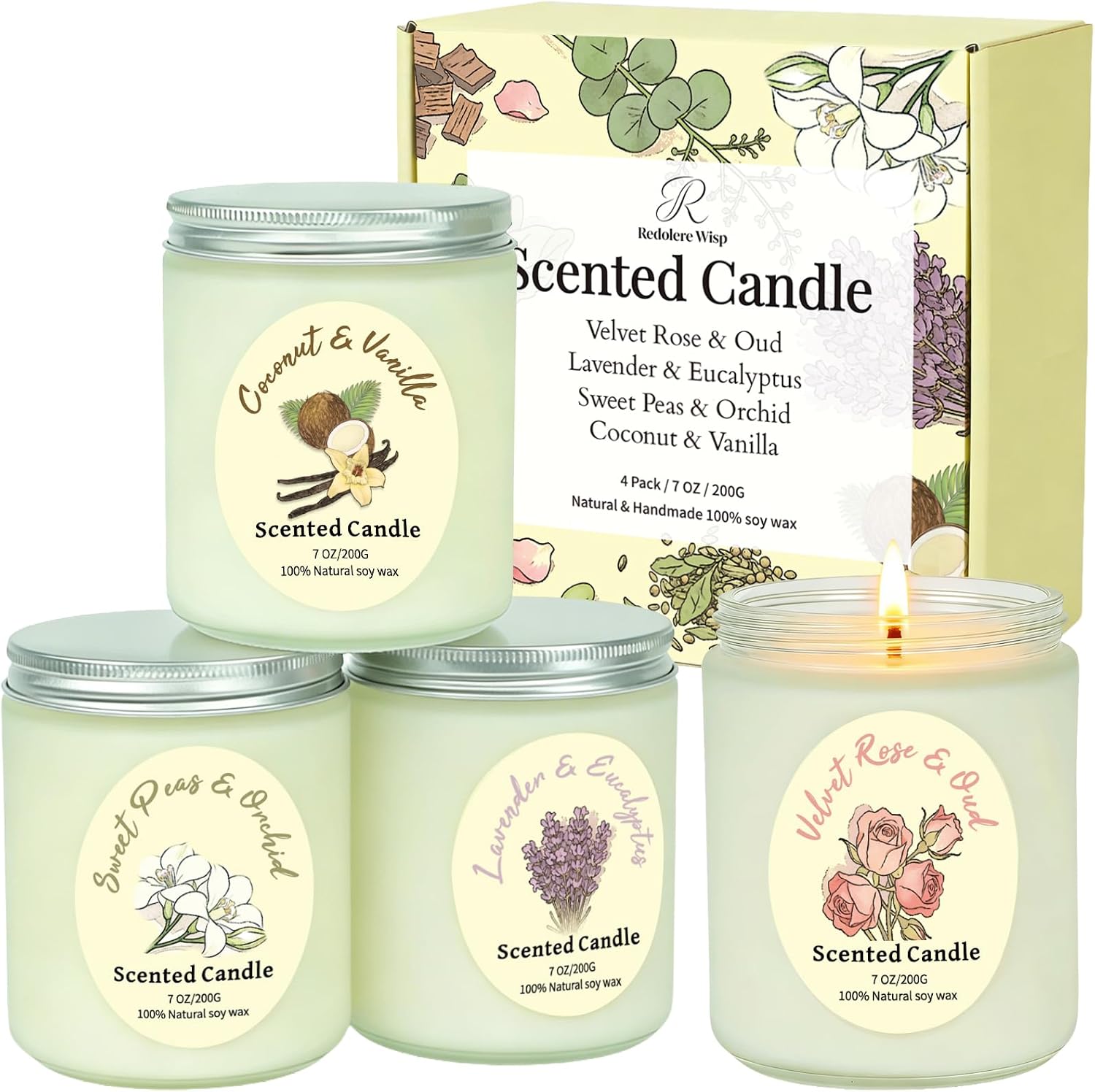 4 Pack Scented Candles Gift Set,...