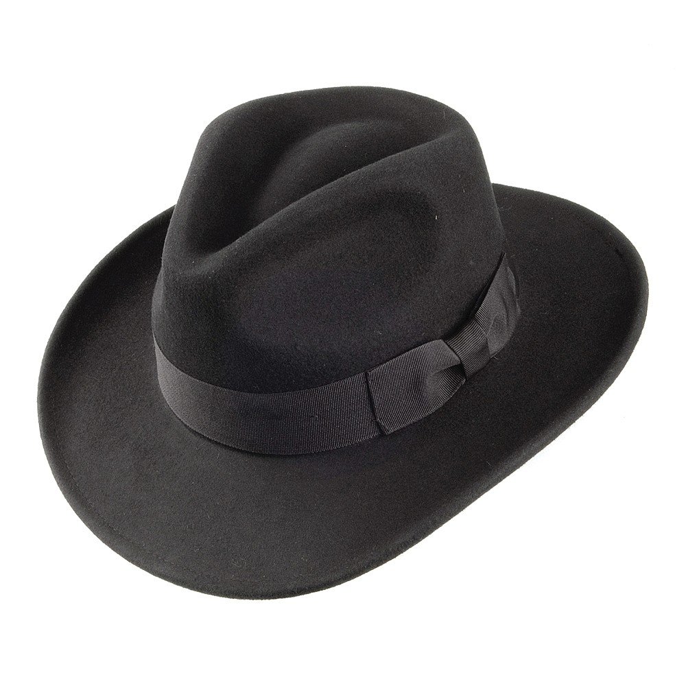 Jaxon Crushable Ford Fedora (Large, Black)