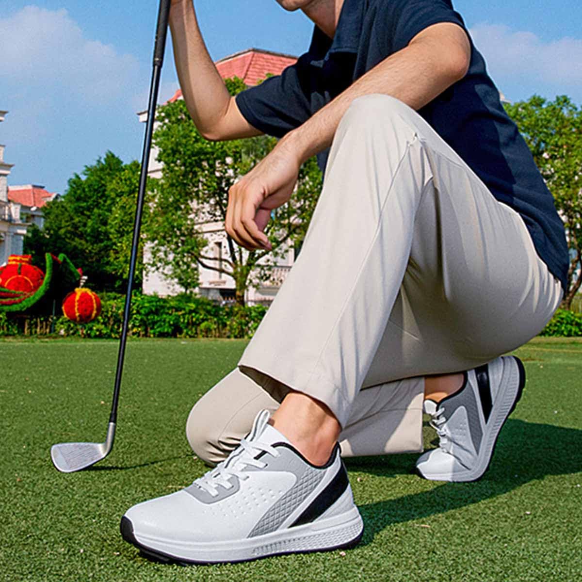 Chaussures de Golf imperméables Hommes, sans Crampons