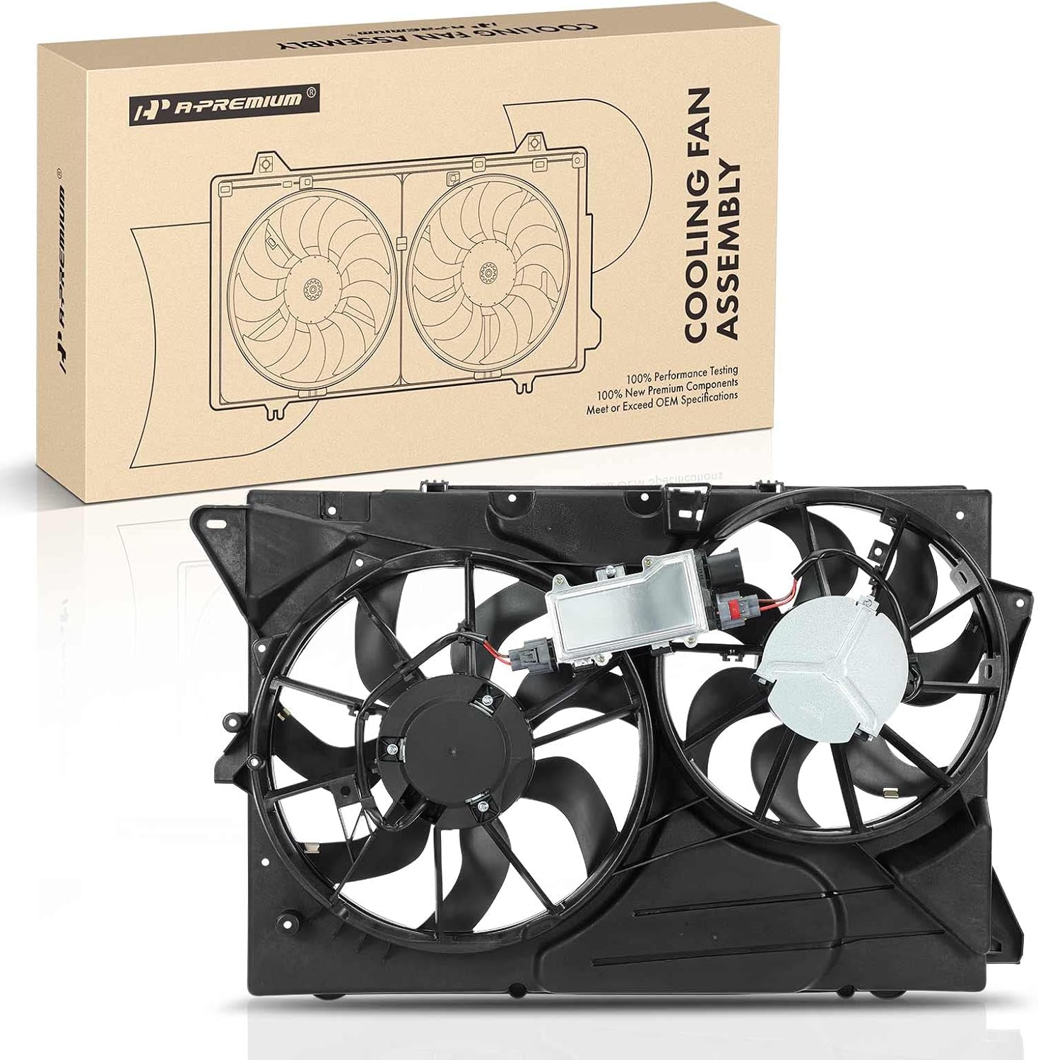 A-Premium Engine Radiator Cooling Fan Assembly Compatible with Select Ford & Lincoln Models - Explorer 2011-2010, Flex 2010-2012, MKT 2010-2012