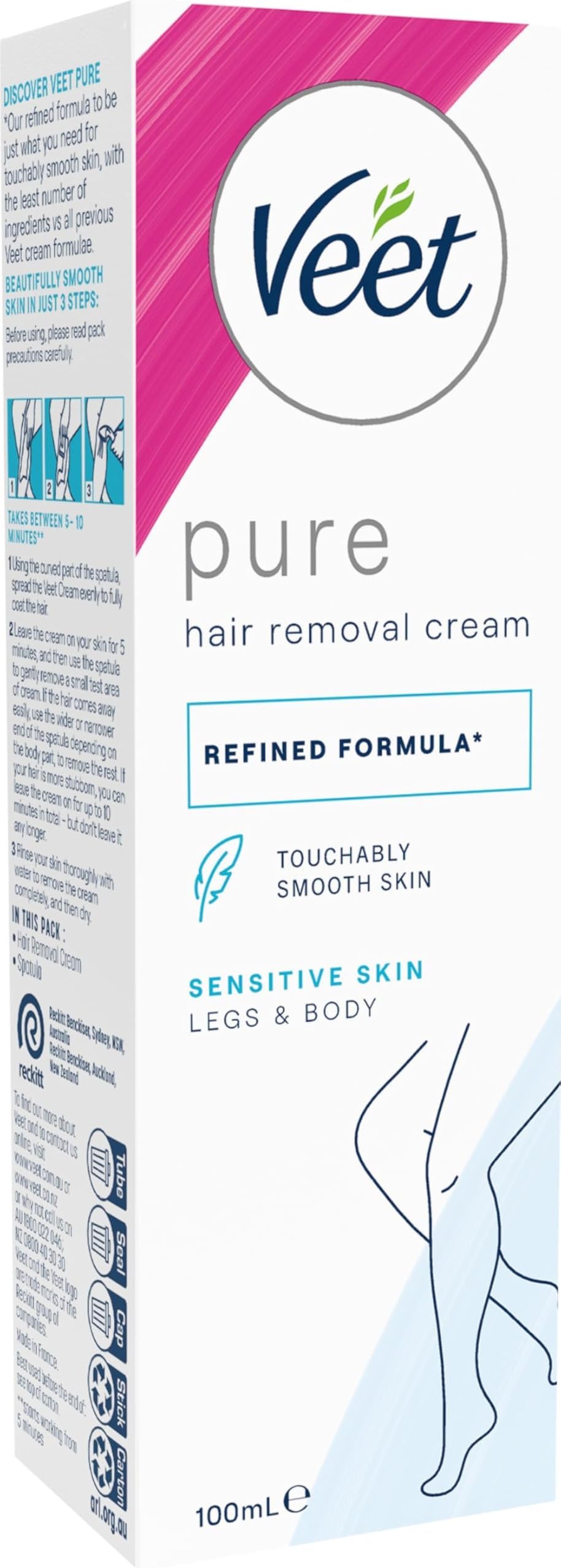 Hair Removal Cream Sensitive Skin with Aloe Vera & Vitamin E (100ml)