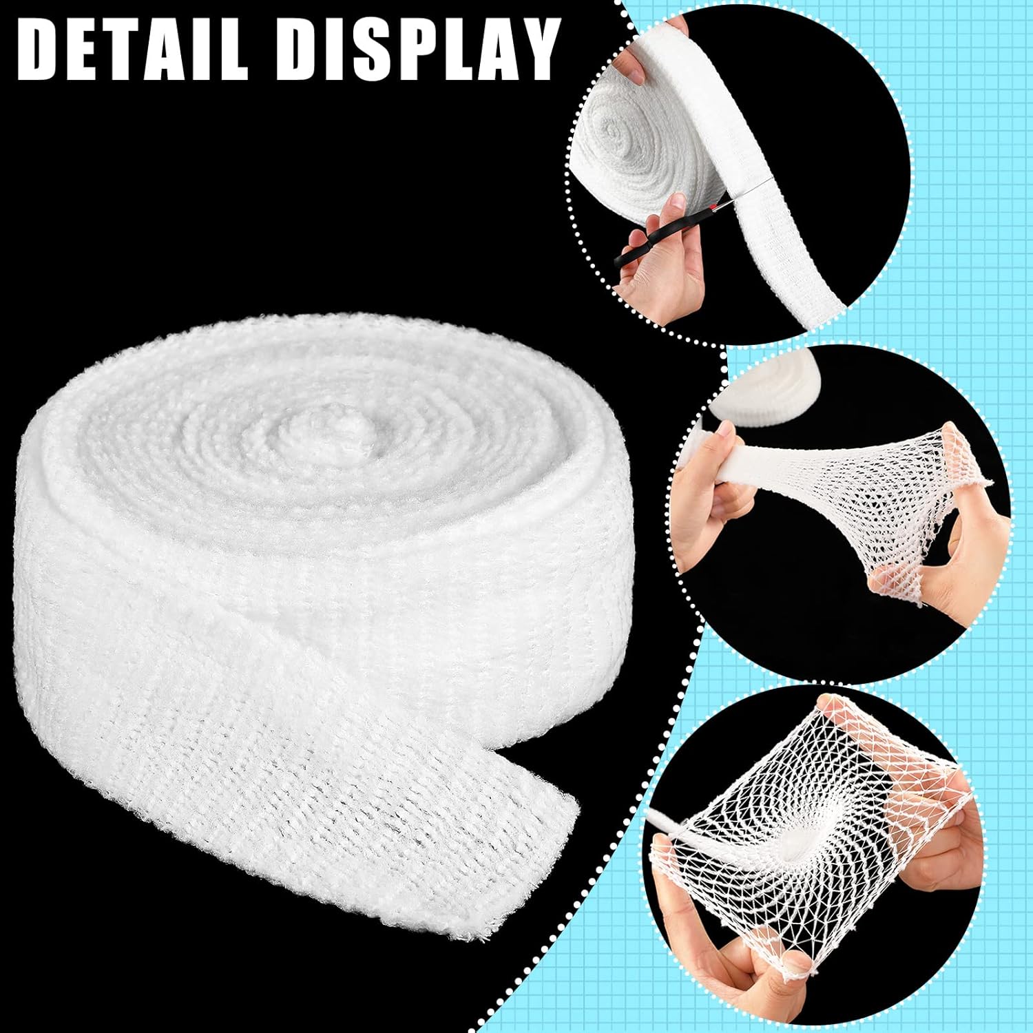 1 Roll Tubular Bandage Elastic Net Wound Dressing Elastic Retainer Tubular Stretch Gauze Bandage Without the Use of Adhesive Tape (Size 8 for Large Extremities)