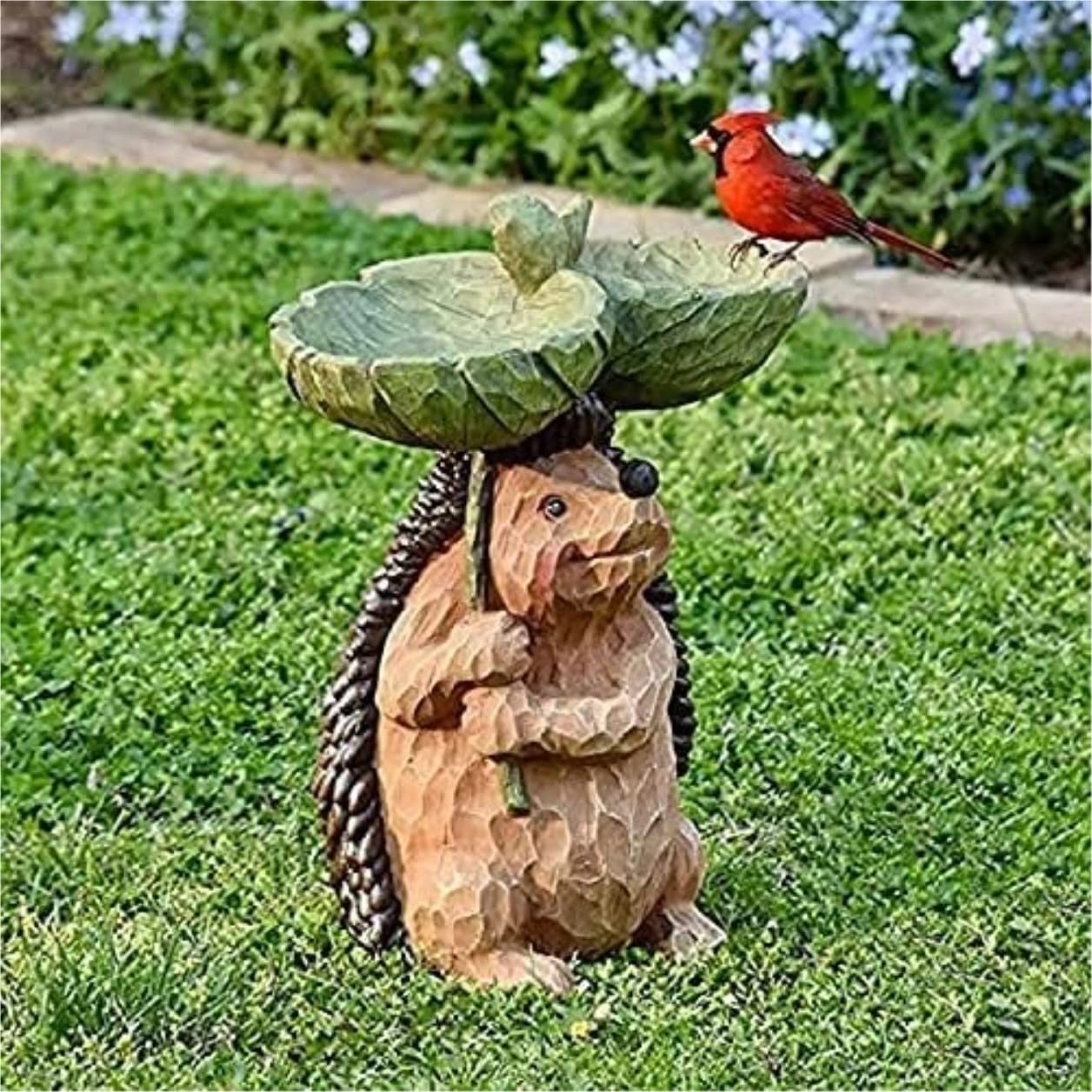 Mangiatoia Uccelli Mangiatoia per Uccelli in Resina per Decorazioni da Giardino Ciotola per Acqua per Riccio Artigianato Deko Giardino