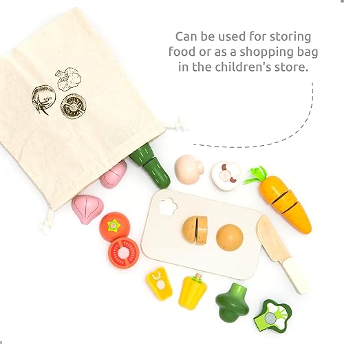 Miniatura 3 de UMU Juego de verduras de corte  Accesorio de cocina de madera para jugar, multiusos, accesorios de juego de simulación, juguetes de madera para