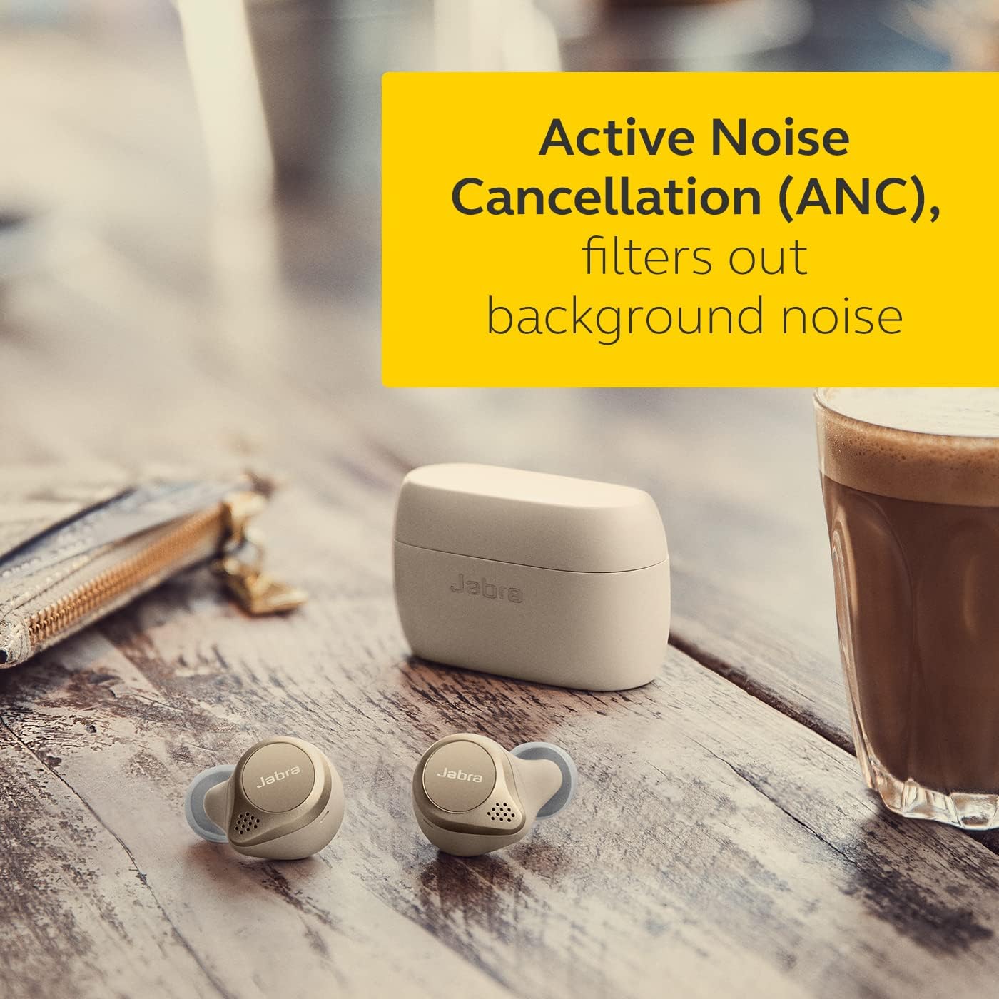 jabra elite 75t %e2%80%93 true wireless earbuds with charging case gold beige %e2%80%93 active noise cancelling bluetooth with a comfortable secure