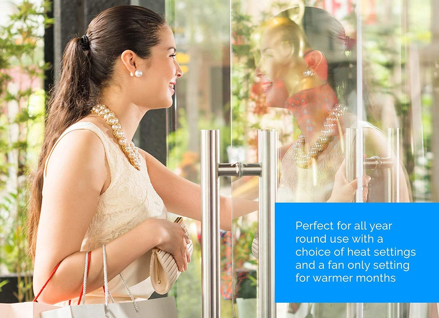 Mylek 2kW Electric Heater features: Digital Display, Wide Air Flow, Remote Control, Heat and Cooling Settings