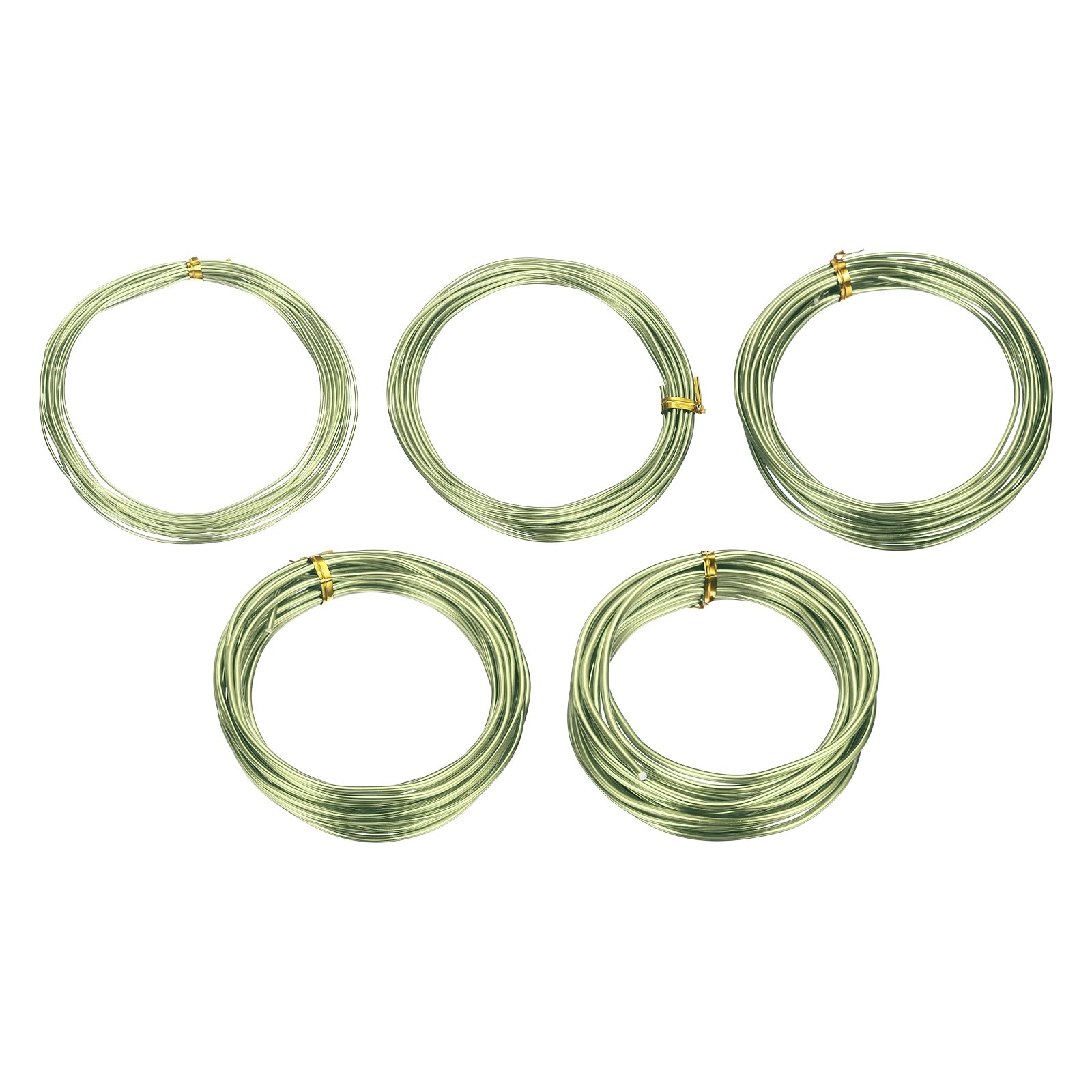 sourcing map 5 Roll Bonsai Wire 1/1.5/2/2.5/3mm Each Roll 16.4ft (5m) Anodized Aluminum Bonsai Wire for Gardening Tree Branch Fixing DIY Crafting, Green