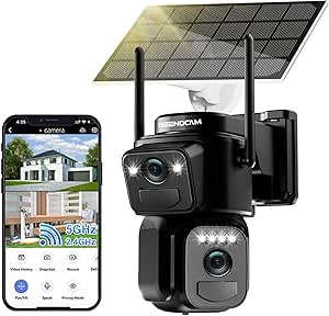 BEENOCAM 4K Solar Security Cameras Wireless Outdoor, Dual Lens 360°PTZ Solar Cameras for Home Security with Color Night Vision,PIR Human Detection, Auto Tracking,Spotlight/Siren Alarm, 2.4/5Ghz WiFi asin的图片