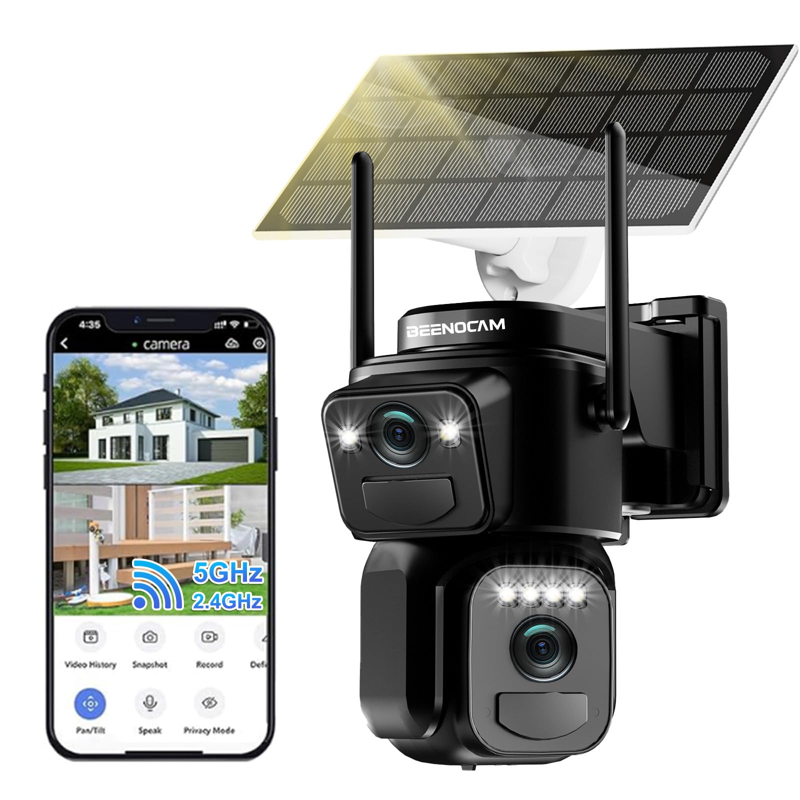 Security Camera Outdoor Kurain 6MP Solar Security Camera Wireless