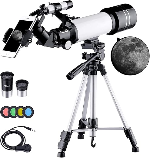 BEBANG Telescopio Astronomico -70mm Telescopio Rifrazione con Specchio Diagonale a...