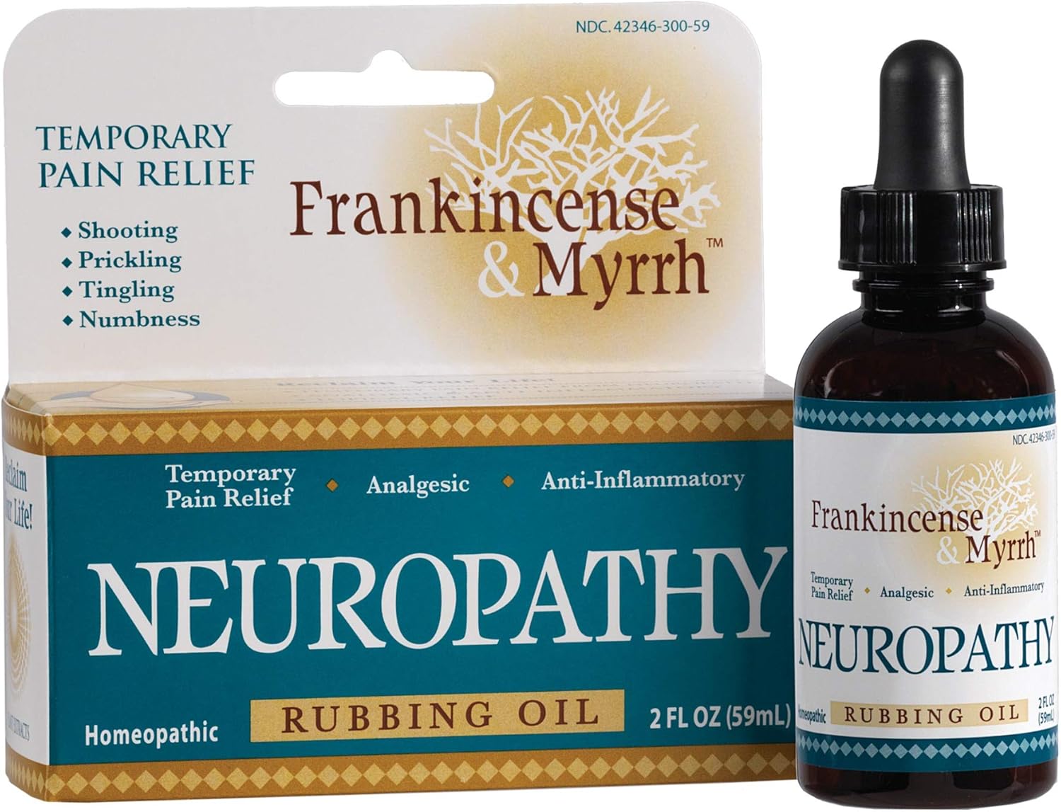 Frankincense & Myrrh Neuropathy Rubbing Oil with Essential Oils for