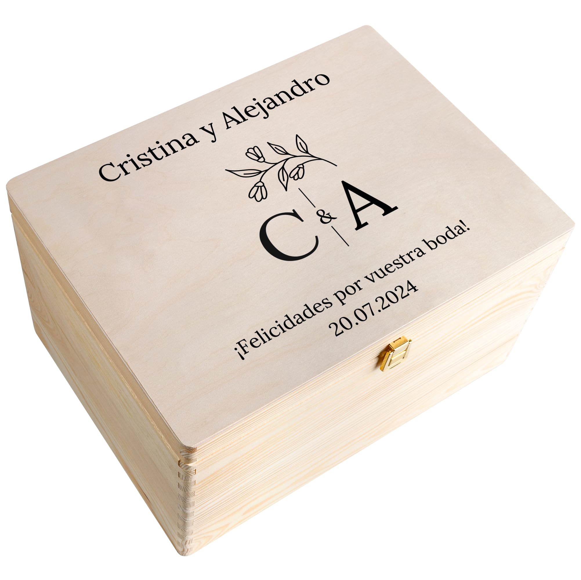 Creative DECO Personalizado Caja de Regalos Originales para los Novios Boda | Regalo | Caja Madera de Recuerdos Especiales Personalizada | Personalizadas Personalizados | Parejas Aniversario Matrimonio
