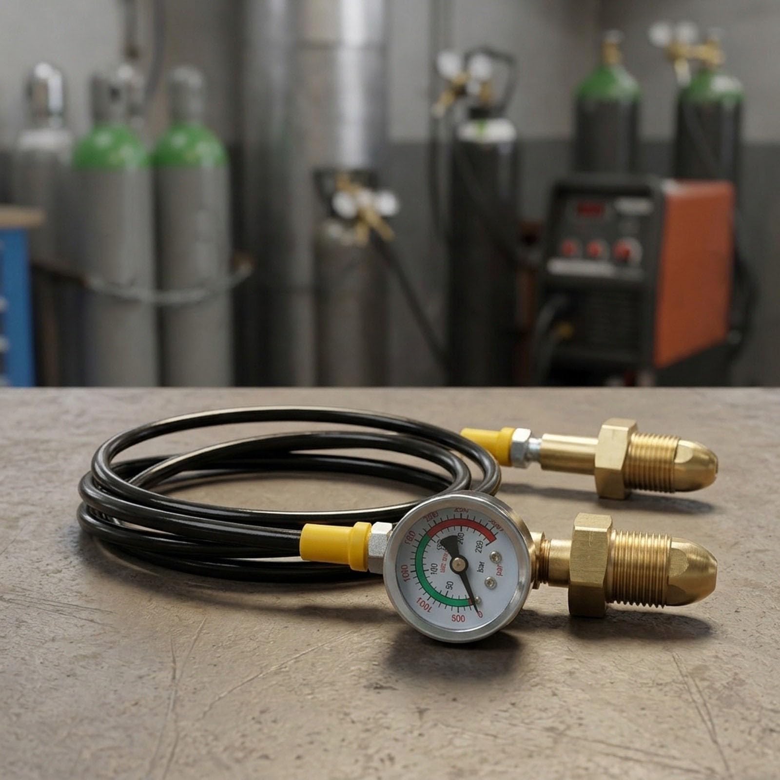 Manguera adaptadora de estación de llenado de aire compatible con Bs 341 No.3 para cilindros de argón con conexión G5/8 pulgadas de alta presión 2000 psi y accesorios de cobre para uso de soldadura