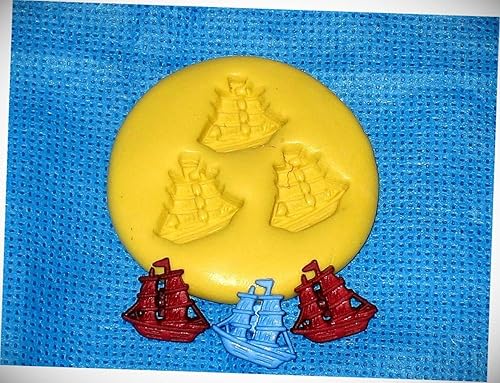 Moldes de chocolate para barcos de vela, molde de silicona #933 para tartas, chocolate, resina, arcilla, caramelos, galletas, caramelos, moldes de