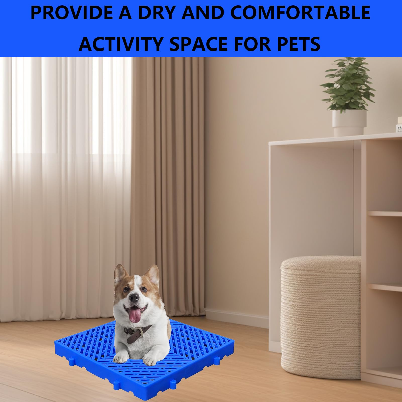 Lot De 2 Palettes en Plastique PEHD, Palettes De Sol en Sergé Bleu Résistantes À L'humidité, Emboîtables Et Légères, pour Garage Et sous-Sol,60 * 40cm