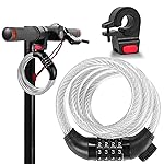 FXINRUIA E Scooter LockBike Cable Lock High Security Heavy Duty Anti Theft Steel Cable with Frame 4 Digit Resettable Combination Bicycle Lock with Xiaomi Scooter/Bike/Motorcycle/Door/Stroller