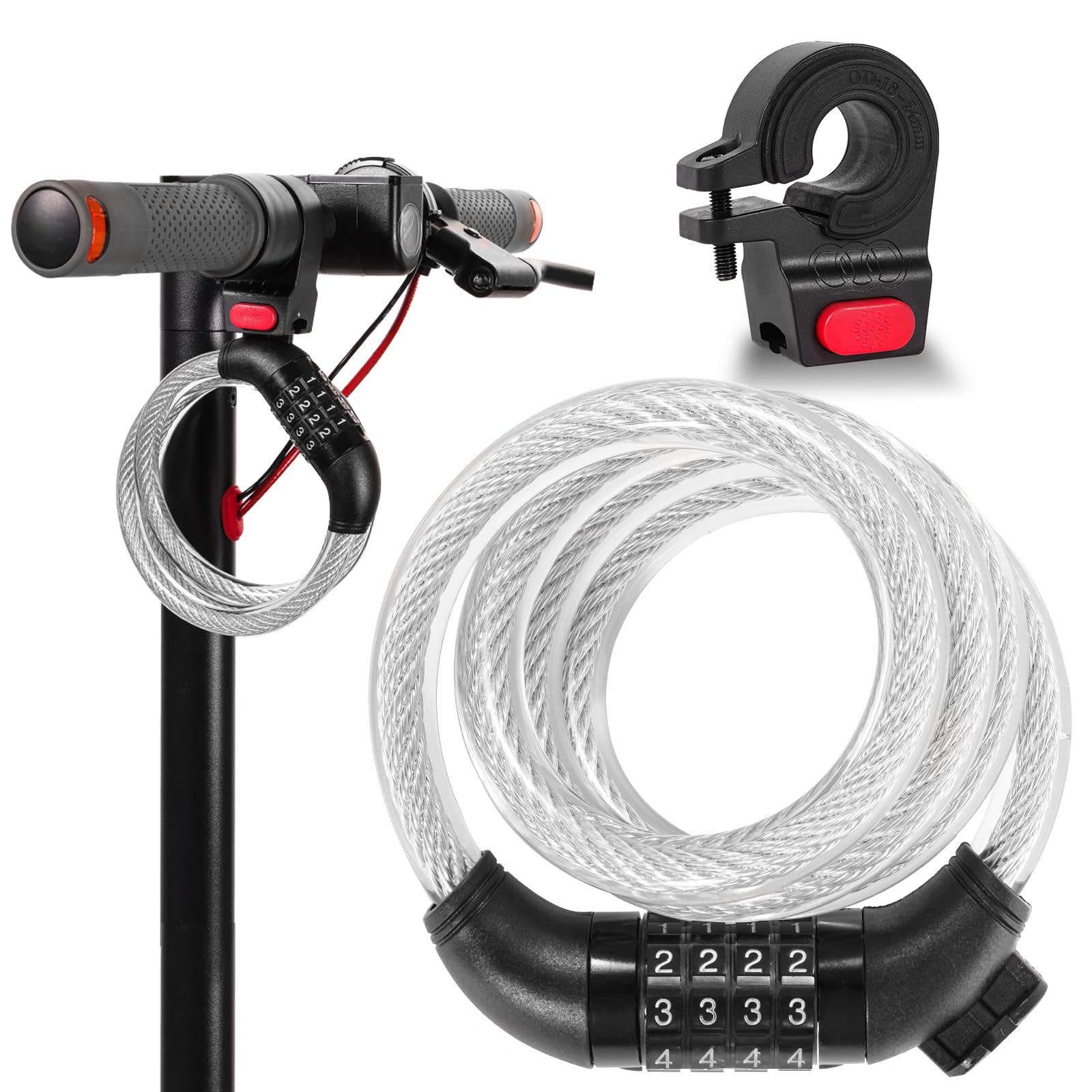 E Scooter Lock Bike Cable Combination Lock Heavy Duty Anti-Theft