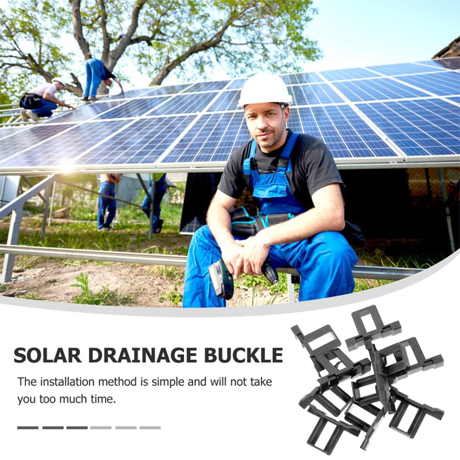 25 Piezas Clips de Drenaje de Agua, Clips de Drenaje de Agua para Paneles Solares, Panel Solar Quitar Clip, Clip de Eliminación de Lodos de Panel Solar, Clips Panel Fotovoltaico Durable 30mm